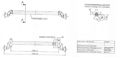 nebrzděná náprava AL-KO OPTIMA 100x4  - 1130mm