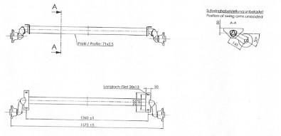 nebrzděná náprava AL-KO OPTIMA 100x4  - 1260mm