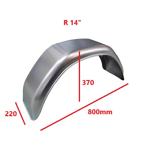 Blatník plechový R14" (800x370x220) zinkovaný výkres