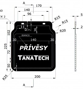 výkres zástěrky blatníku kola pro přívěsy