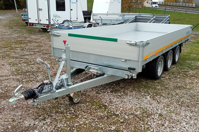 TANATECH Přívěs Eduard 3-straný sklápěč 4018 3500kg, 3 nápravy, Kombi hydraulika