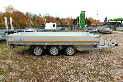 TANATECH Přívěs Eduard 3-straný sklápěč 4018 3500kg, 3 nápravy, Kombi hydraulika