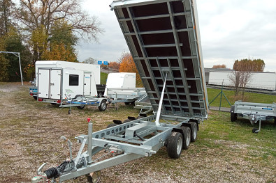 TANATECH Přívěs Eduard 3-straný sklápěč 4018 3500kg, 3 nápravy, Kombi hydraulika