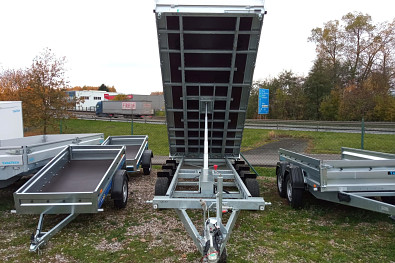 TANATECH Přívěs Eduard 3-straný sklápěč 4018 3500kg, 3 nápravy, Kombi hydraulika