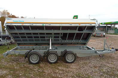 TANATECH Přívěs Eduard 3-straný sklápěč 4018 3500kg, 3 nápravy, Kombi hydraulika