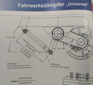 Výkres tlumiče Knott Universal do 1800kg