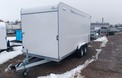 Skříňový přívěs Tomplan TFS 5m délky ložné plochy