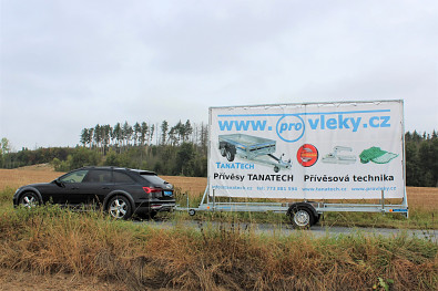 Vlek na Billboard, přívěs na billboard, Tanatech, reklamní přívěs