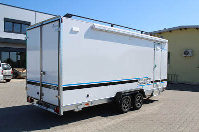 Přívěs skříňový Tomplan TFS 550.00 2700kg Speed caravan vč. zadních dvoukř. dveř