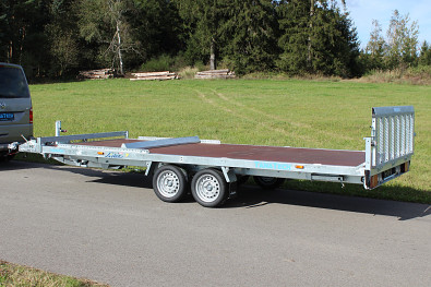 TANATECH Přívěs Lider plato 5,06x2,15 3500kg stav. oje, nájezdy, hydr. sklopný