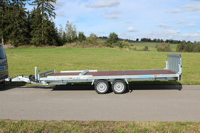 TANATECH Přívěs Lider plato 5,06x2,15 3500kg stav. oje, nájezdy, hydr. sklopný