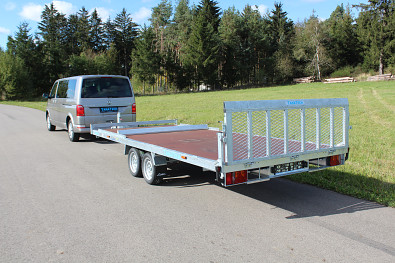 TANATECH Přívěs Lider plato 5,06x2,15 3500kg stav. oje, nájezdy, hydr. sklopný