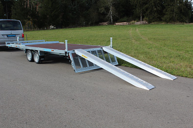 TANATECH Přívěs Lider plato 5,06x2,15 3500kg stav. oje, nájezdy, hydr. sklopný