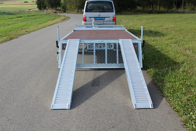 TANATECH Přívěs Lider plato 5,06x2,15 3500kg stav. oje, nájezdy, hydr. sklopný