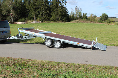TANATECH Přívěs Lider plato 5,06x2,15 3500kg stav. oje, nájezdy, hydr. sklopný