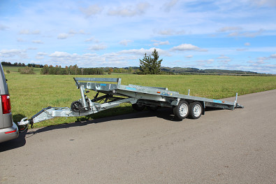 TANATECH Přívěs Lider plato 5,06x2,15 3500kg stav. oje, nájezdy, hydr. sklopný
