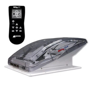 Střešní ventilátor MAXXAIR MAXXFAN DELUXE 12V průhledný/krystal 400x400 mm s ovládáním