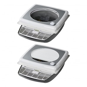 Střešní okno DeLuxe 400x400 mm černé ( kouřový ) s ventilátorem spodní strana , zatemnění , síť