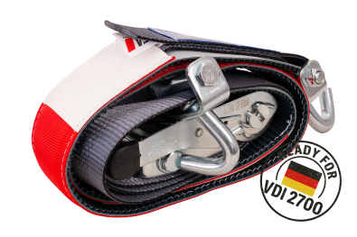 Přepravní pás pro odtahovku autopřepravník zajišťovací pás pro kola 2,8 m/50 mm/5 t VDI 2700