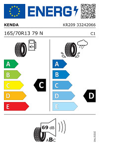 Energetický štítek EU 165/70 R13
