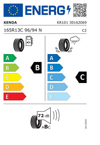 Energetický štítek EU 165 R13 C Kenda