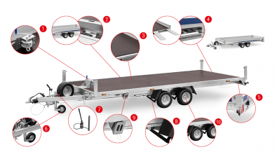 Přívěs Lorries PLB27-4521 2700kg 450x210 sklopný valník