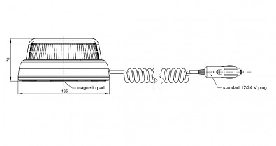 výkres majáku LED Fristom FT-100 DF LED MAG 30