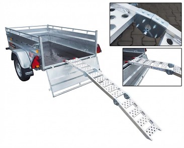 Hliníkový skládací nájezd o ložné délce 210 cm (3-dílný) – nosnost 300 kg použití na přívěsu 