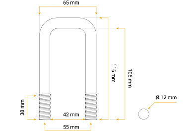 U třmen M12 105/42/105