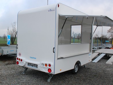 Tanatech Tomplan Přívěs prodejní stánek gastro stánek foodtrack  TH 361.00 1300kg 3600x200 - vnitřní pult na přání