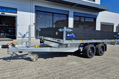 TANATECH Přívěs Saris 3-str. sklápěč 356 184 3500kg HD, kombi hydr., listová pera, nájezdy, Black Edice