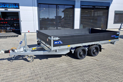 Přívěs Saris 3-str. sklápěč 356 184 3500kg HD, kombi hydr., listová pera, nájezdy, Black Edice