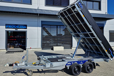 Přívěs Saris 3-str. sklápěč 356 184 3500kg HD, kombi hydr., listová pera, nájezdy, Black Edice