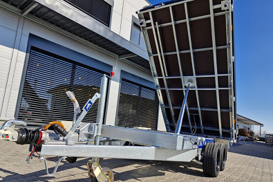Přívěs Saris 3-str. sklápěč 356 184 3500kg HD, kombi hydr., listová pera, nájezdy, Black Edice