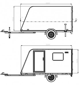 Přívěs Tomplan TFS 320S.00 skříň 750kg