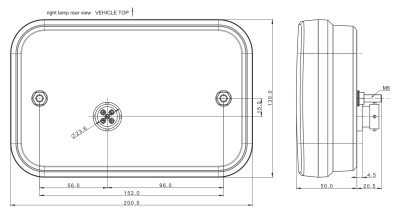 Světelná sada 5m kabel 7P, zadní světla, přední osv LED výkres LED svetlo