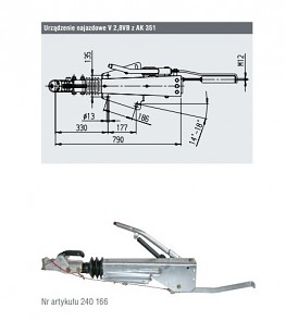 výkres nájezdové brzdy 2,8VB AL-KO s kloubem AK351