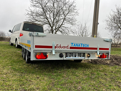 Tanatech "Autopřepravník Eduard Multi 4020 bočnice 30cm, nájezdy, 3 nápravy, 3500kg, 10" kola"