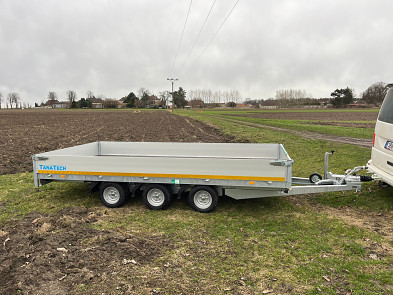 Tanatech "Autopřepravník Eduard Multi 4020 bočnice 30cm, nájezdy, 3 nápravy, 3500kg, 10" kola"