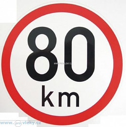 Samolepka rychlost 80 km/hod 19cm
