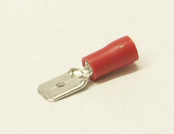 Konektor 6,3mm 0,5-1,5 mm kolík izolovaný červený