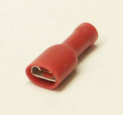Konektor 6,3mm 0,5-1,5mm dutinka celá izolovaná červená