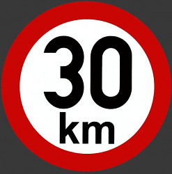 Samolepka rýchlosti 30 km / hod