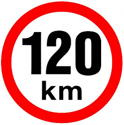 Samolepka rychlosti 120 km