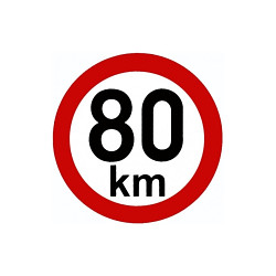 Samolepka rýchlosť 80 km / hod 15cm