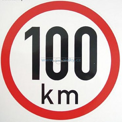 Samolepka rychlost 100 km/hod 19cm