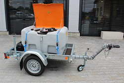 Přívěs ECIM ADR 750kg pro přepravu paliv 430l - výškově stavitelná oje oko+kloub