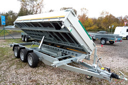 Přívěs Eduard 3-straný sklápěč 4018 3500kg, 3 nápravy, Kombi hydraulika