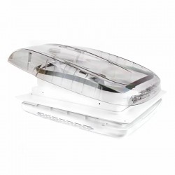 PLUS FAN – Automatický střešní ventilátor 400×400 mm pro obytné vozy a karavany s LED osvětlením a zatemňovací roletou, průhledný