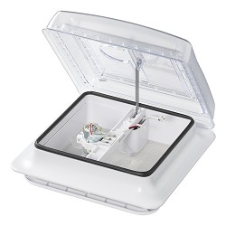 Střešní okno 280x280 mm bez permanentního větrání, průhledné s ventilátorem